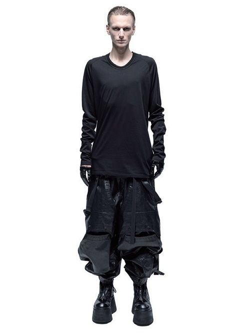 JULIUS����ꥦ��/CUPRO/COTTON JERSEY CUT & SEWN12/BLACK