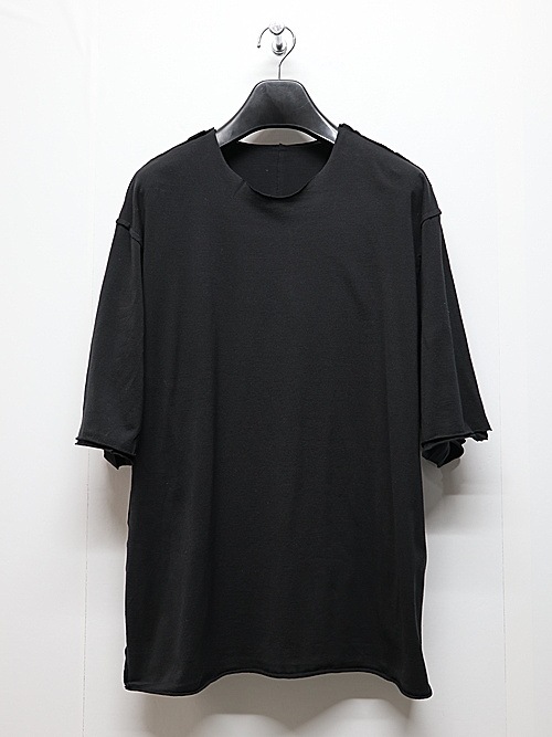 ATTACHMENT�������å�����/80/2 PIMA CO JERSEY OVERSIZED LAYERED S/S TEE/BLACK