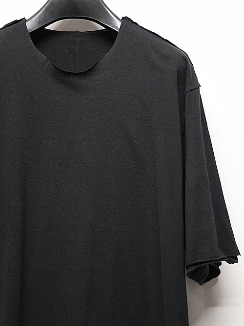 ATTACHMENT�������å�����/80/2 PIMA CO JERSEY OVERSIZED LAYERED S/S TEE/BLACK