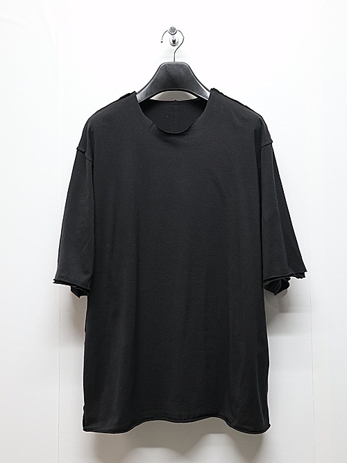 ATTACHMENT�������å�����/80/2 PIMA CO JERSEY OVERSIZED LAYERED S/S TEE/BLACK