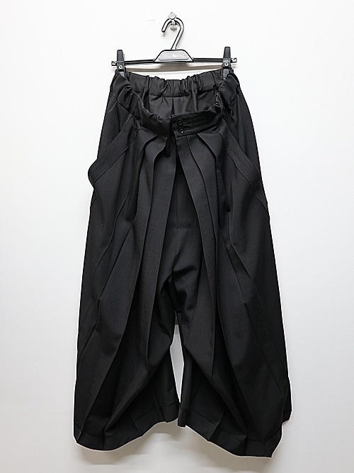 Ground Y�����饦��ɥ磻/W/GABARDINE HAKAMA PANTS/BLACK