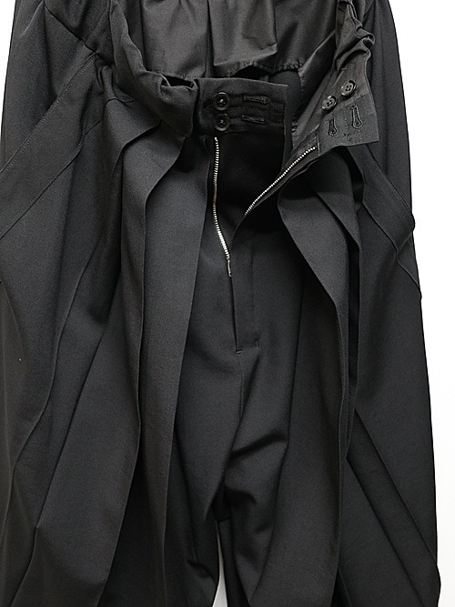 Ground Y�����饦��ɥ磻/W/GABARDINE HAKAMA PANTS/BLACK