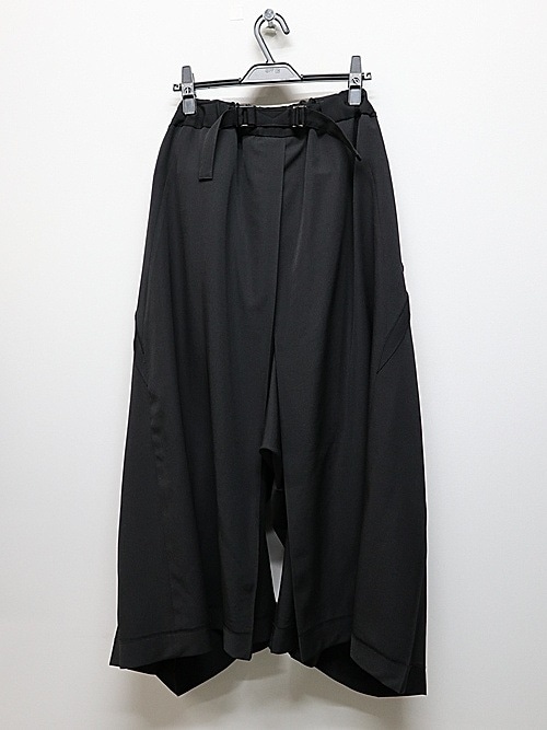 Ground Y�����饦��ɥ磻/W/GABARDINE HAKAMA PANTS/BLACK