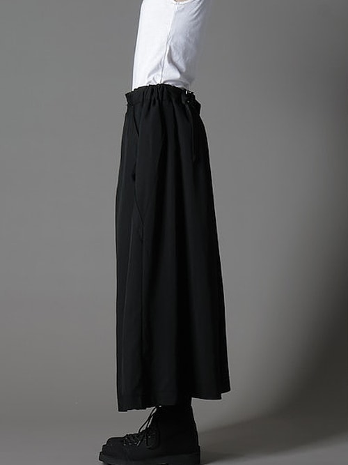 Ground Y�����饦��ɥ磻/W/GABARDINE HAKAMA PANTS/BLACK