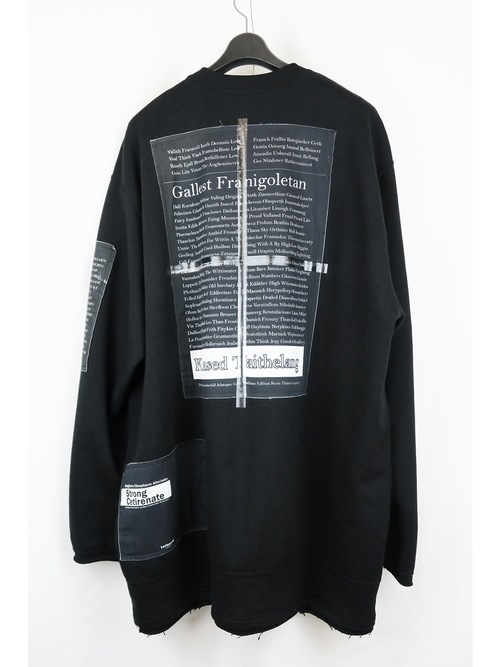 �㴰���nude:masahiko maruyama ���̡���:�ޥ��ҥ��ޥ���/OVERSIZED SWEAT w/PRINTED PATCHES/Black