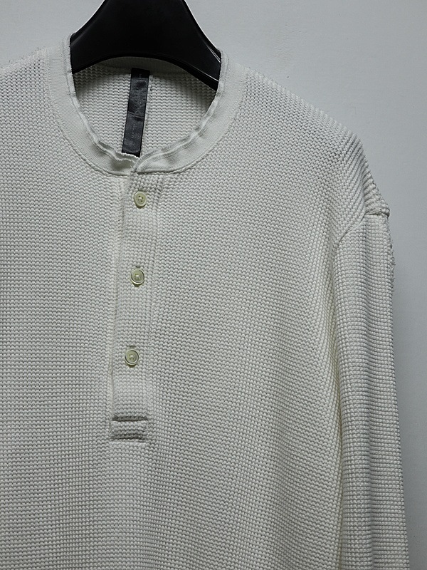 wjk�����֥른��������/waffle henley L/S/white