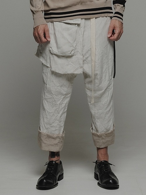 �㴰���nude:masahiko maruyama ���̡���:�ޥ��ҥ��ޥ���/Linen Double Cloth PANTS/White-Ecru