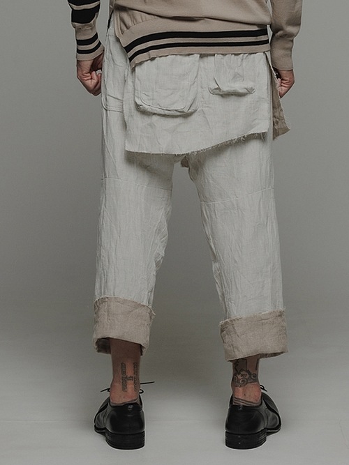 �㴰���nude:masahiko maruyama ���̡���:�ޥ��ҥ��ޥ���/Linen Double Cloth PANTS/White-Ecru