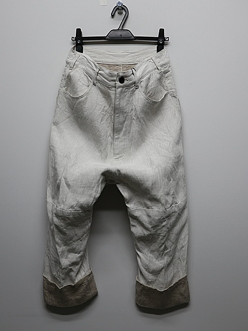 �㴰���nude:masahiko maruyama ���̡���:�ޥ��ҥ��ޥ���/Linen Double Cloth PANTS/White-Ecru