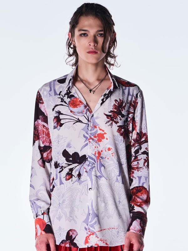 (ͽ���ʡ�10������11������ͽ��/kiryuyrik������奦����奦/Goth Flora Shirt/White
