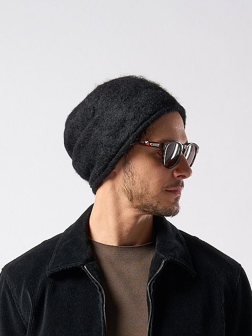 (ͽʡ1011ͽ/wjk֥른/mohair shaggy knit beanie/all black