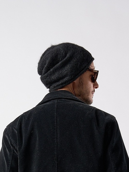 (ͽʡ1011ͽ/wjk֥른/mohair shaggy knit beanie/all black
