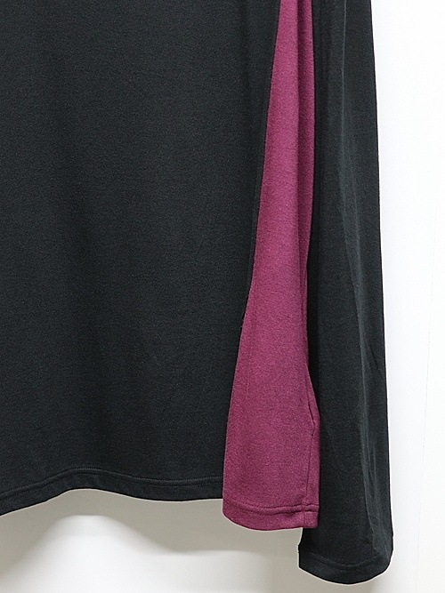 Ground Y�����饦��ɥ磻/C/MOJERSEY COMBINATION MIX BLOCK LONG SLEEVED T-SHIRT/BLACKPURPLE