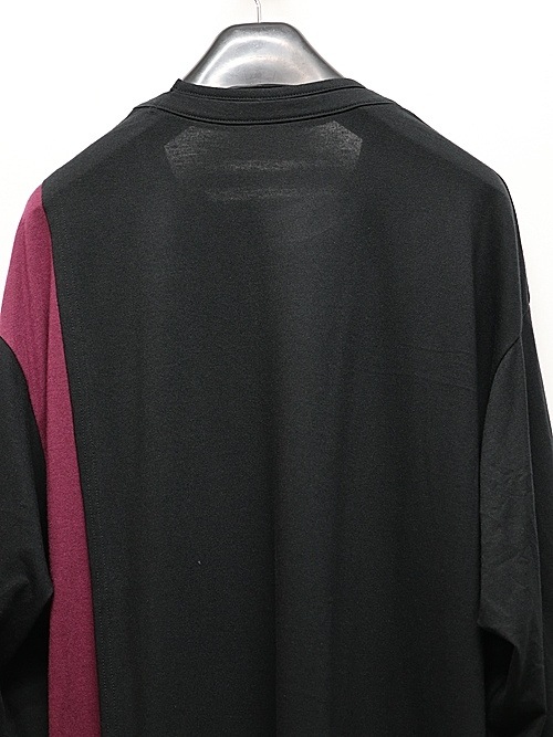 Ground Y�����饦��ɥ磻/C/MOJERSEY COMBINATION MIX BLOCK LONG SLEEVED T-SHIRT/BLACKPURPLE
