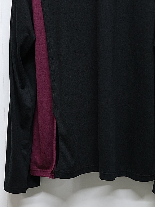Ground Y�����饦��ɥ磻/C/MOJERSEY COMBINATION MIX BLOCK LONG SLEEVED T-SHIRT/BLACKPURPLE