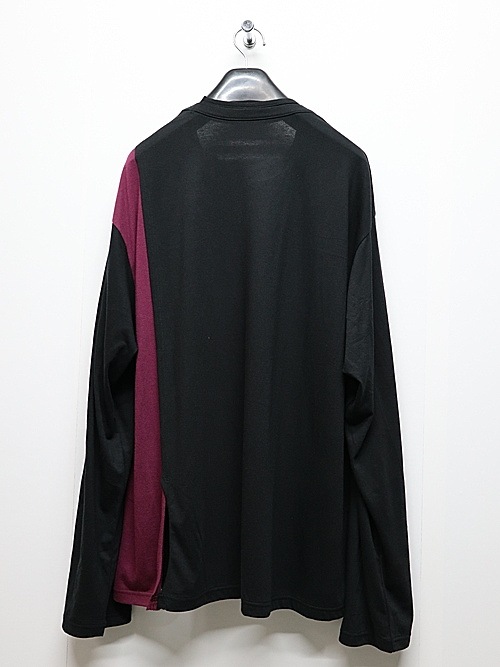 Ground Y�����饦��ɥ磻/C/MOJERSEY COMBINATION MIX BLOCK LONG SLEEVED T-SHIRT/BLACKPURPLE
