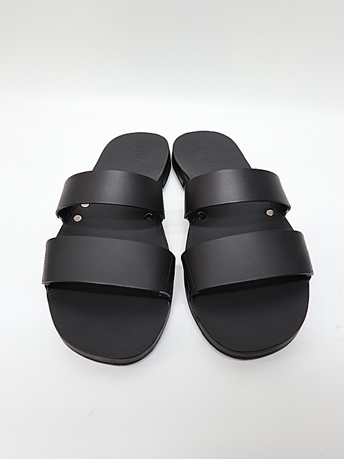 ATTACHMENT�������å�����/SMOOTH LEATHER SLIDE SANDAL/BLACK