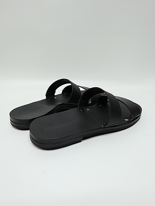 ATTACHMENT�������å�����/SMOOTH LEATHER SLIDE SANDAL/BLACK