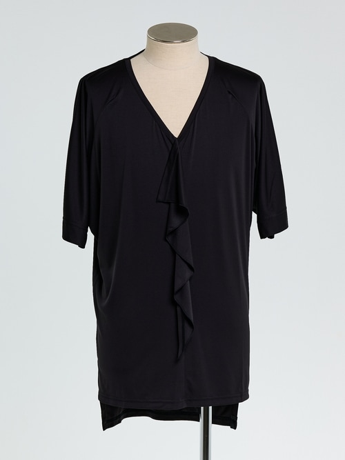 (ͽ���ʡ�3��4������ͽ��/THE ONENESS�������ͥ�/Eco Smooth Jersey KIMONO Frill T-Shirt/Black