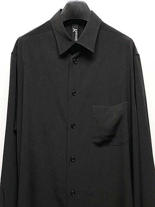Ground Y�����饦��ɥ磻/TA/PE CREPE DE CHINE ASYMMETRY SHIRT/BLACK