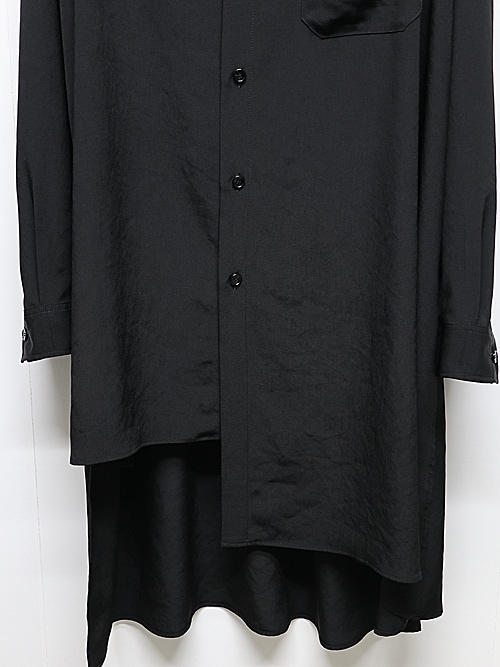 Ground Y�����饦��ɥ磻/TA/PE CREPE DE CHINE ASYMMETRY SHIRT/BLACK