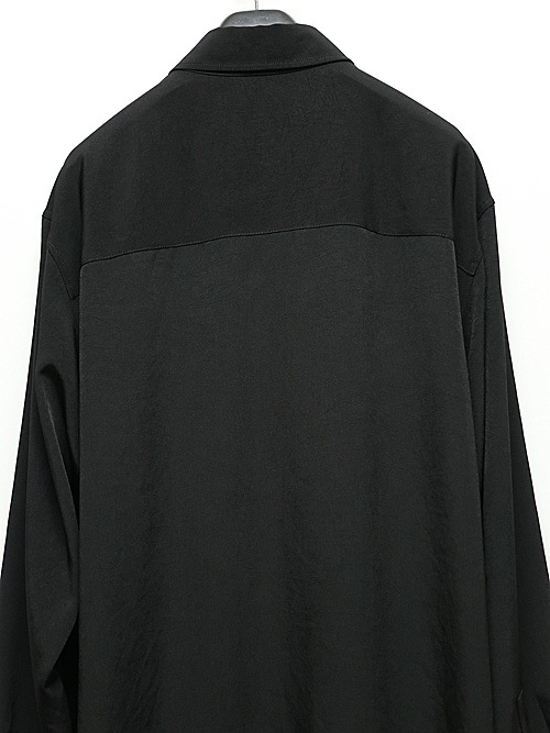 Ground Y�����饦��ɥ磻/TA/PE CREPE DE CHINE ASYMMETRY SHIRT/BLACK