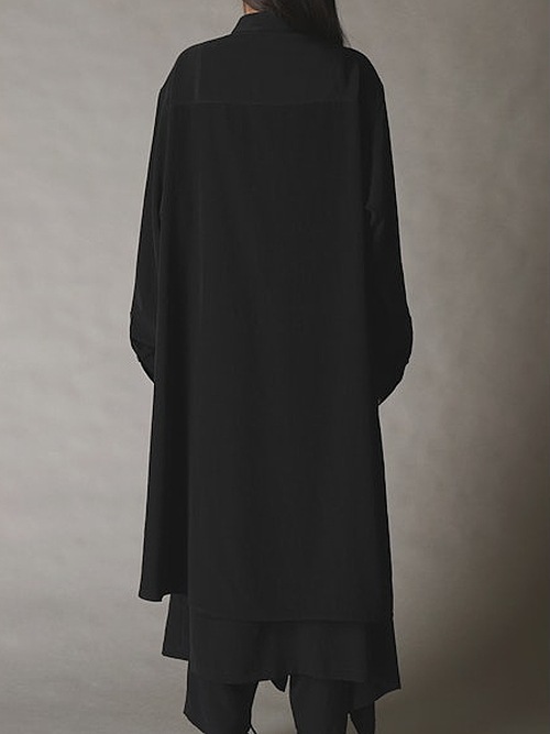 Ground Y�����饦��ɥ磻/TA/PE CREPE DE CHINE ASYMMETRY SHIRT/BLACK