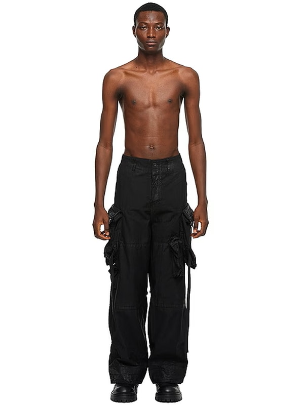 JULIUS����ꥦ��/COTTON BACK SATIN TROUSERS16/BLACK