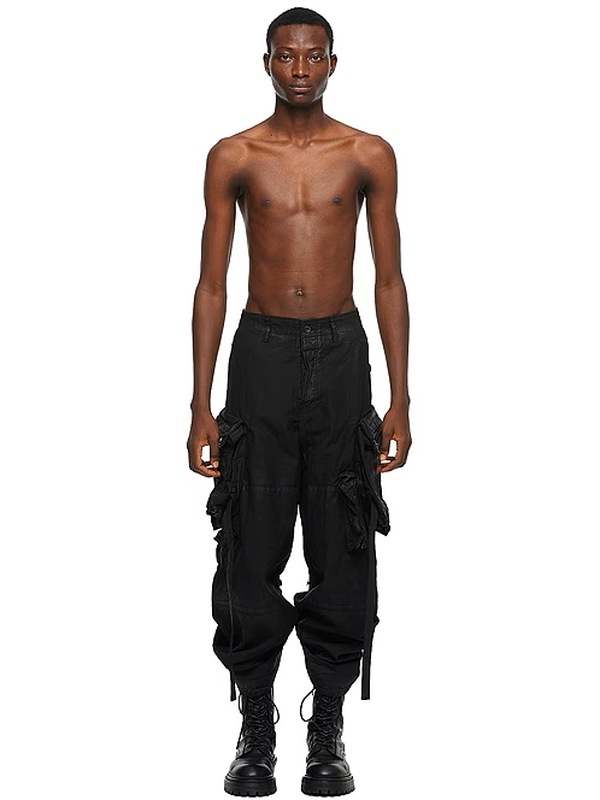 JULIUS����ꥦ��/COTTON BACK SATIN TROUSERS16/BLACK