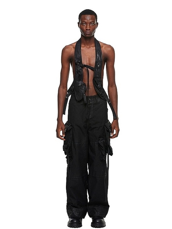 JULIUS����ꥦ��/COTTON BACK SATIN TROUSERS16/BLACK