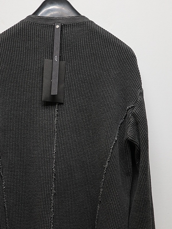 wjk�����֥른��������/waffle henley L/S/d.charcoal
