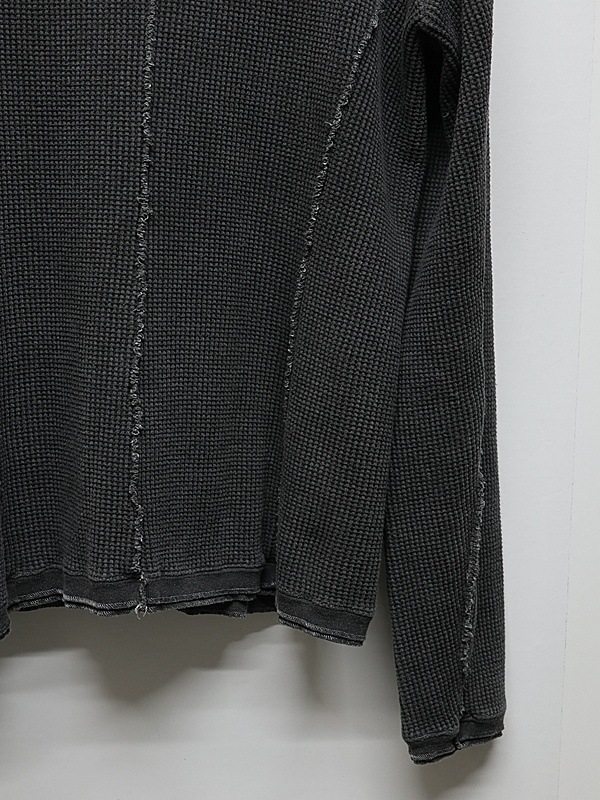 wjk�����֥른��������/waffle henley L/S/d.charcoal