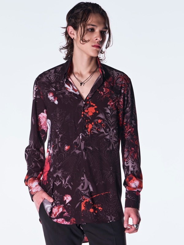 (ͽ���ʡ�10������11������ͽ��/kiryuyrik������奦����奦/Goth Flora Shirt/Black