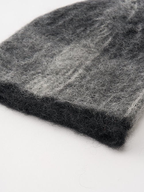 (ͽʡ1011ͽ/wjk֥른/mohair shaggy knit beanie/black check