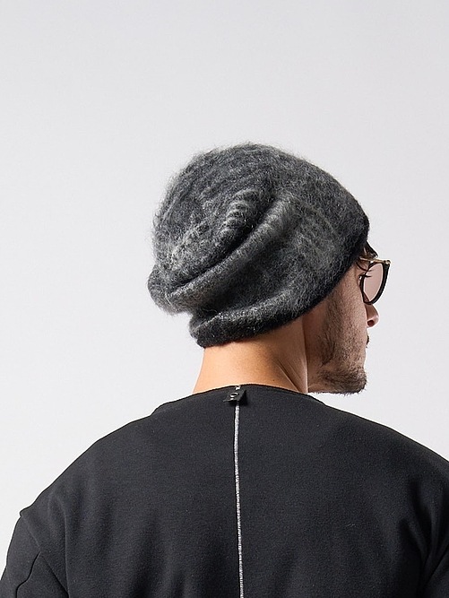 (ͽʡ1011ͽ/wjk֥른/mohair shaggy knit beanie/black check