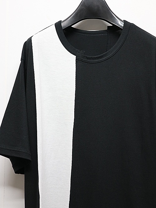Ground Y�����饦��ɥ磻/C/MOJERSEY COMBINATION TSUJIKIRI SHORT SLEEVED T-SHIRT/BLACKWHITE