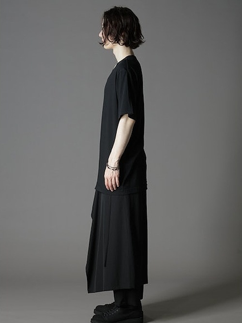 Ground Y�����饦��ɥ磻/C/MOJERSEY COMBINATION TSUJIKIRI SHORT SLEEVED T-SHIRT/BLACKWHITE