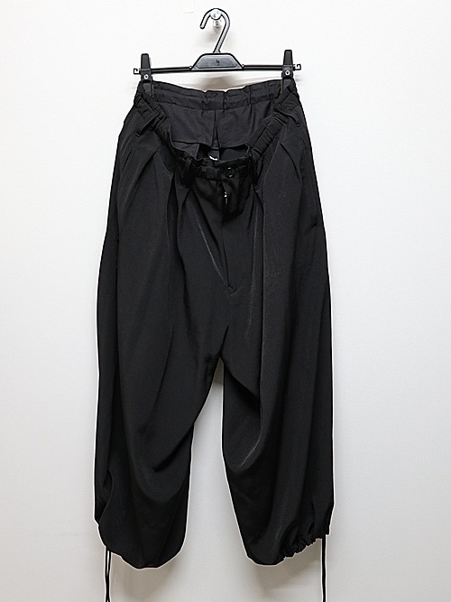 Ground Y�����饦��ɥ磻/TA/PE CREPE DE CHINE BALLOON PANTS/BLACK