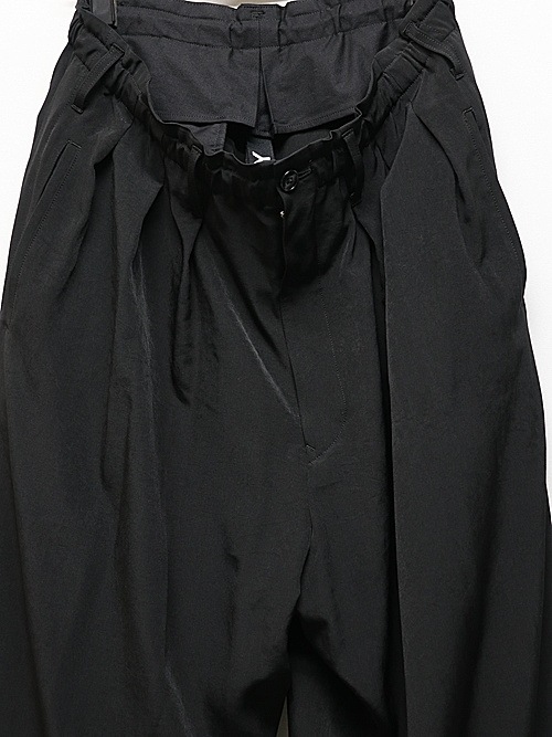 Ground Y�����饦��ɥ磻/TA/PE CREPE DE CHINE BALLOON PANTS/BLACK