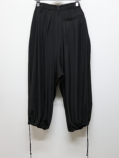Ground Y�����饦��ɥ磻/TA/PE CREPE DE CHINE BALLOON PANTS/BLACK