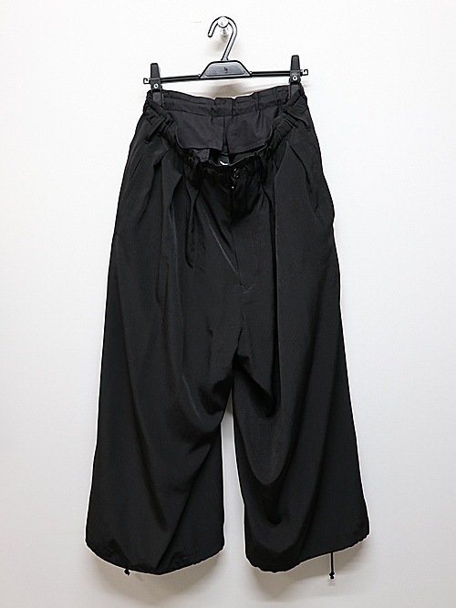 Ground Y�����饦��ɥ磻/TA/PE CREPE DE CHINE BALLOON PANTS/BLACK