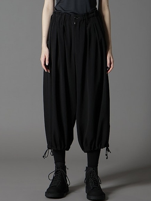 Ground Y�����饦��ɥ磻/TA/PE CREPE DE CHINE BALLOON PANTS/BLACK