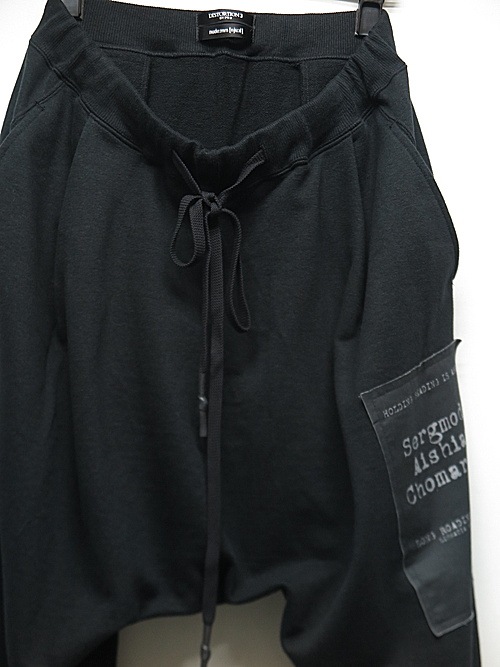 �㴰���nude:masahiko maruyama ���̡���:�ޥ��ҥ��ޥ���/DROP CROTCH SWEAT PANTS w/PRINTED PATCHES/Black