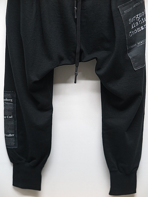 �㴰���nude:masahiko maruyama ���̡���:�ޥ��ҥ��ޥ���/DROP CROTCH SWEAT PANTS w/PRINTED PATCHES/Black
