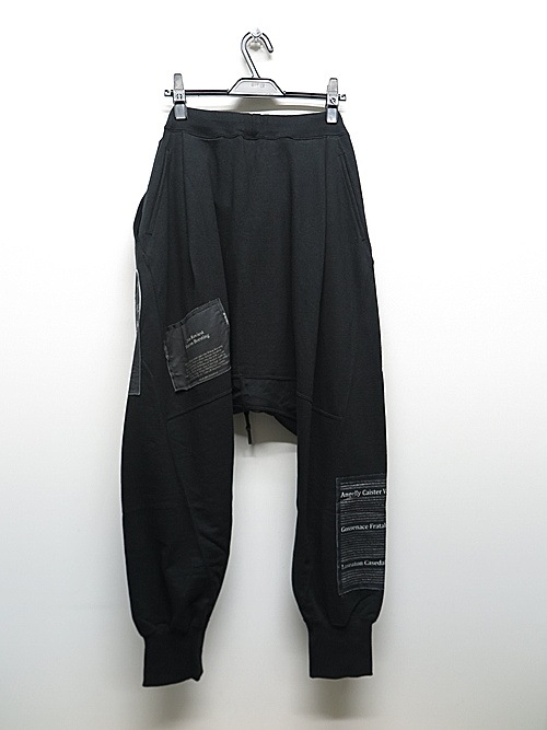 �㴰���nude:masahiko maruyama ���̡���:�ޥ��ҥ��ޥ���/DROP CROTCH SWEAT PANTS w/PRINTED PATCHES/Black