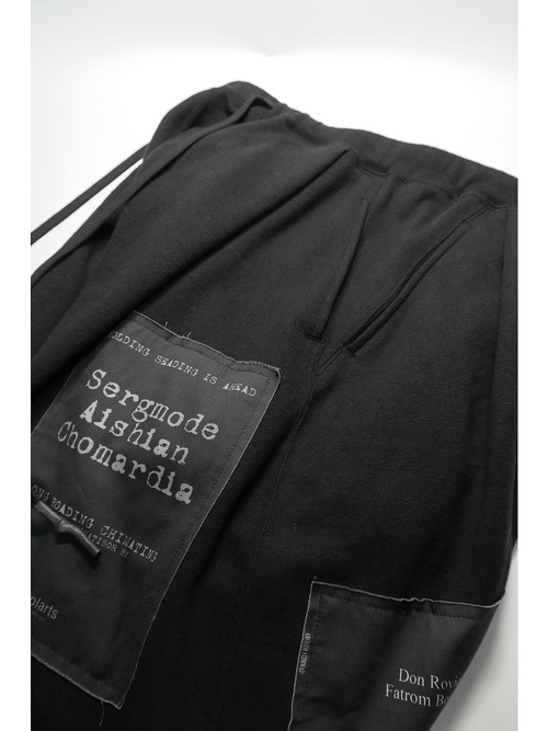�㴰���nude:masahiko maruyama ���̡���:�ޥ��ҥ��ޥ���/DROP CROTCH SWEAT PANTS w/PRINTED PATCHES/Black