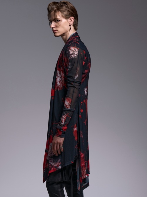 (ͽ���ʡ�5��6������ͽ��/kiryuyrik������奦����奦/Flora Mesh Dolman Sleeve Cardigan/Black