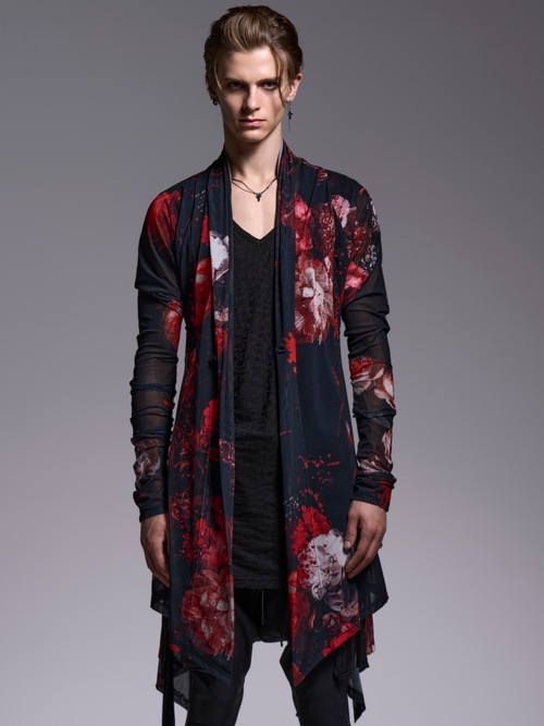 (ͽ���ʡ�5��6������ͽ��/kiryuyrik������奦����奦/Flora Mesh Dolman Sleeve Cardigan/Black