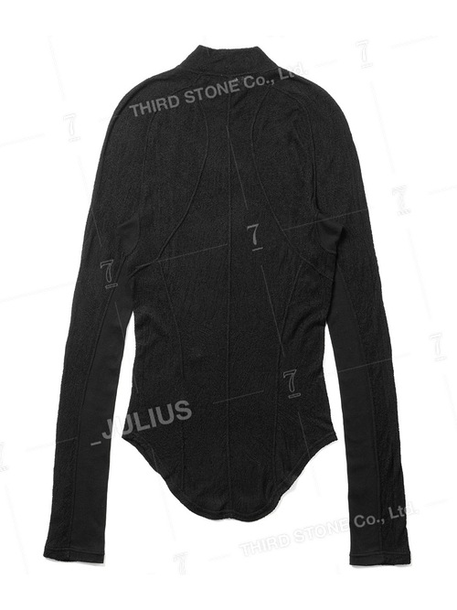 (ͽ����)2��3������ͽ��/JULIUS����ꥦ��/RAYON LACY KNIT JACQUARD CUT & SEWN5/BLACK