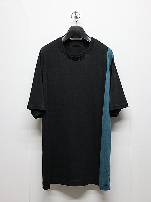 Ground Y�����饦��ɥ磻/C/MO COMBINATION JERSEY MIX T-SHIRT/BLUE